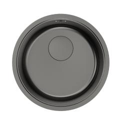 Pure.Sink Rondo Gunmetal-rund vask til indbygning, undermontering og påmontering, 37 cm RD375-GunMetal