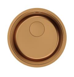 Pure.Sink Rondo Rund vask i kobber til indbygning, undermontering og påmontering, 37 cm, RD375-Copper