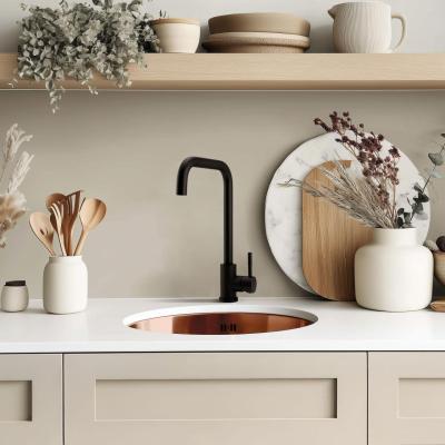 Pure.Sink Rondo Kobber Rund Vask flad indbygning, undermontering og overbygning 38 cm PRN38-62