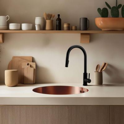 Pure.Sink Rondo Kobber Rund Vask flad indbygning, undermontering og overbygning 38 cm PRN38-62