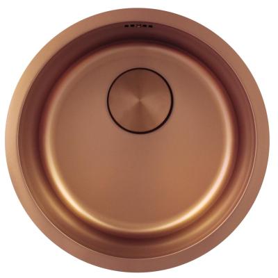 Pure.Sink Rondo Kobber Rund Vask flad indbygning, undermontering og overbygning 38 cm PRN38-62
