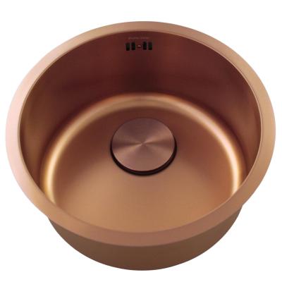 Pure.Sink Rondo Kobber Rund Vask flad indbygning, undermontering og overbygning 38 cm PRN38-62