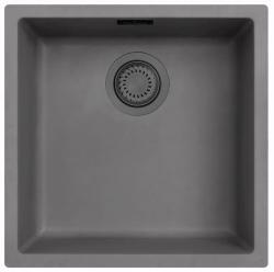 Ausmann Fiberbeton grå vask 40x40cm undermontering, overbygning og plan indbygning med gun metal prop 1208971882