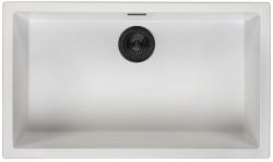 Ausmann Fibre hvid stor vask 70x40cm til undermontering, overmontering og planmontering med automatisk sort prop 1208971905
