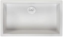 Ausmann Fibre hvid stor køkkenvask 70x40cm til undermontering, overmontering og planmontering med automatisk hvid prop 1208971909