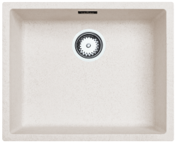 Ausmann Fibre sand hvid vask 50x40cm undermontering, overmontering og planmontering med automatisk rustfrit stål plug 1208971930