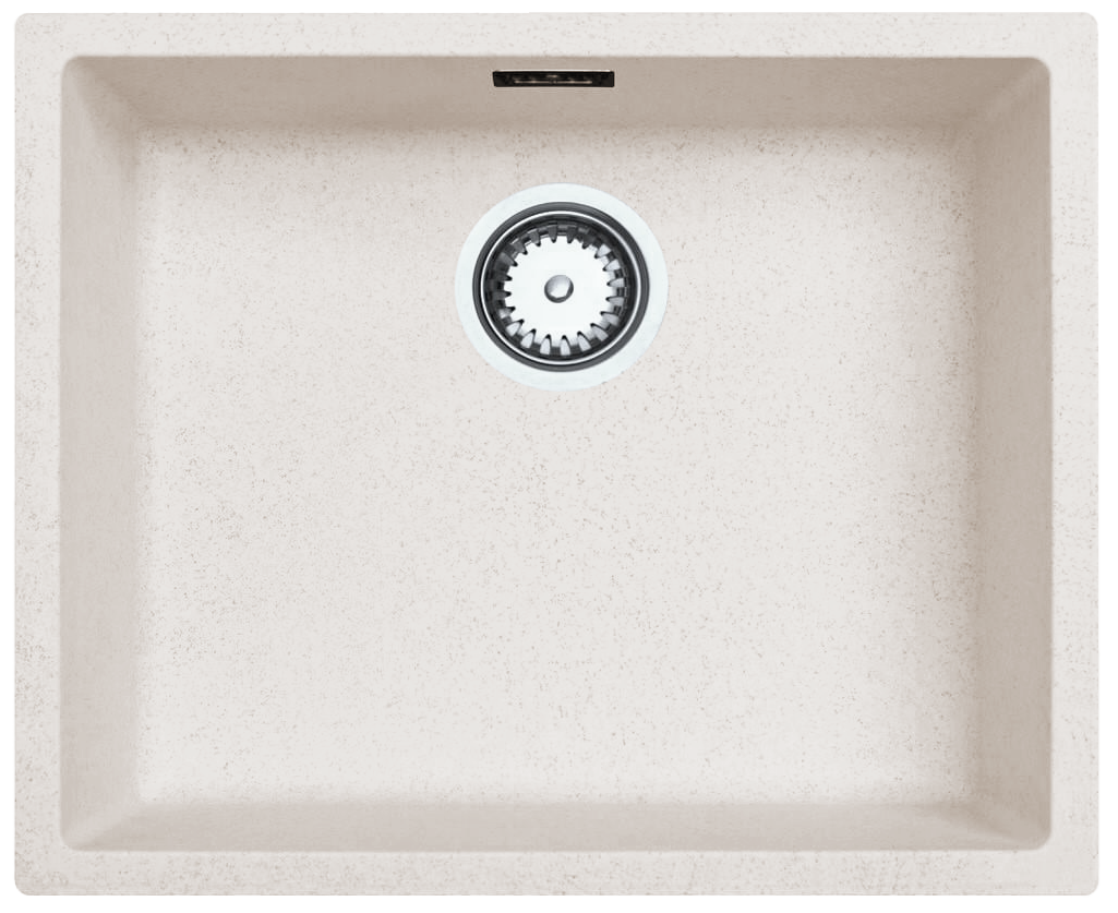 Ausmann Fibre sand hvid vask 50x40cm undermontering, overmontering og planmontering med automatisk rustfrit stål plug 1208971930