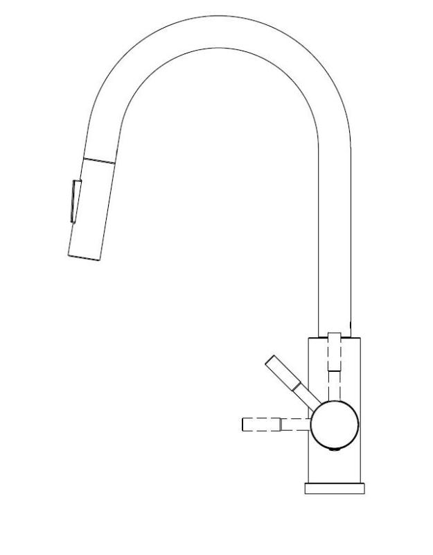 Pure.Sink Elite Steel Stream-S køkkenhane PVD kobber med udtrækkelig tud PS8045-62