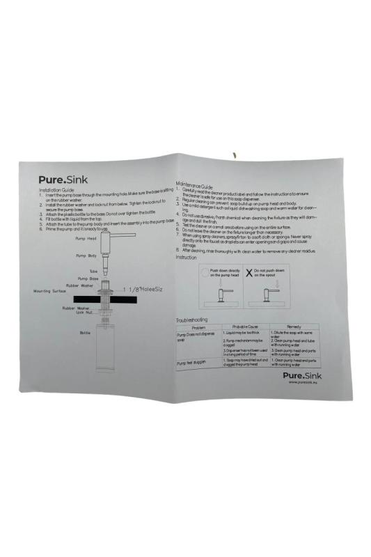 Pure.Sink Elite Steel Shine indbygget sæbedispenser PVD kobber fra oven genopfyldelig PS9010-62