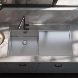Pure.Sink Exclusivo Rustfri vask med afdrypningsområde 100x52 cm Tapwing venstre PEX47100LT-02