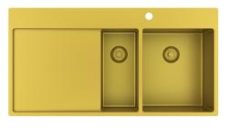 Pure.Sink Exclusivo Guld 1,5  vask med dræbningsområde 100x52 cm Tapwing højre PEX3418100RT-60