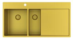 Pure.Sink Exclusivo Guld 1,5  vask med dræbningsområde 100x52 cm Tapwing venstre PEX3418100LT-60