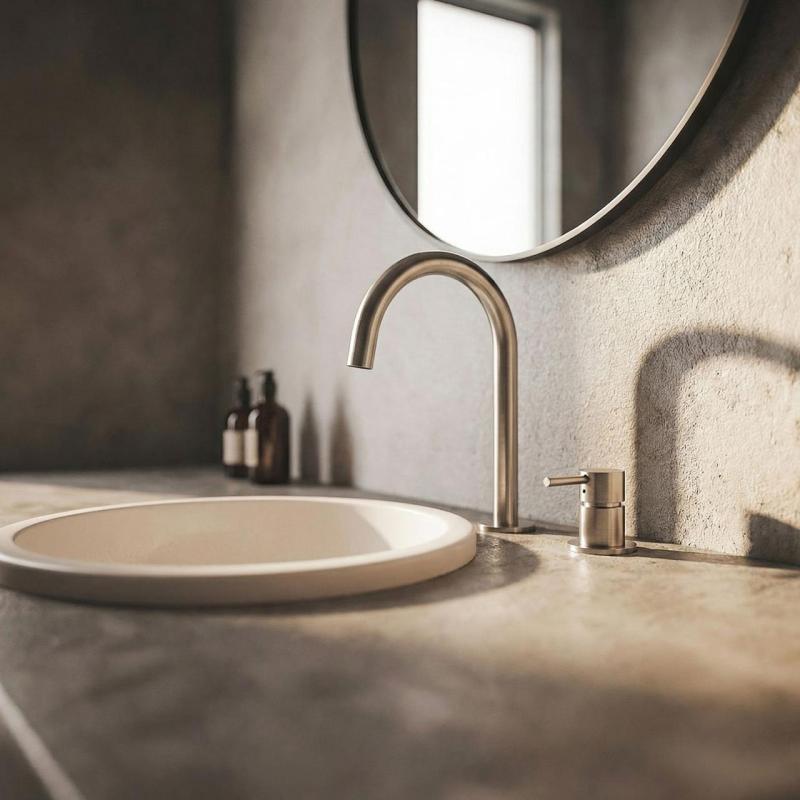 MURO TUA 2-huls håndvaskarmatur i krom med rund udløb 1208972104