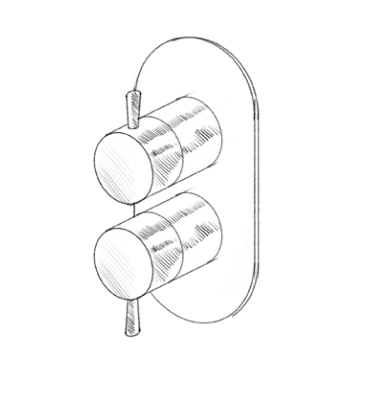 MURO TUA Vægmonteret blandebatteri med 3-vejs omskifter, krom M1.B33.S.CR