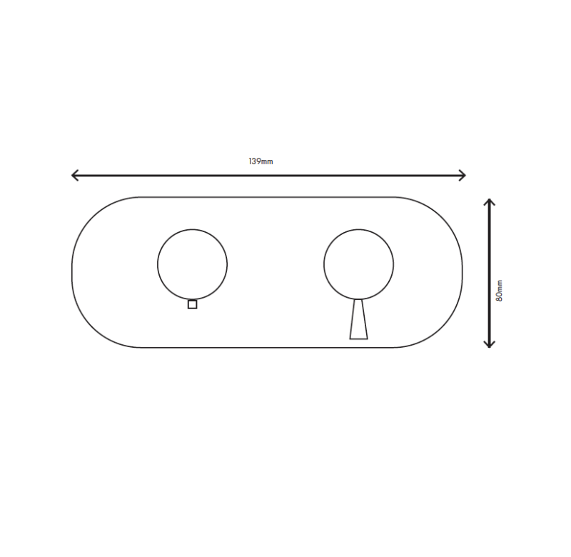 MURO TUA Indbygget brusetermostatarmatur med 2 udgange, krom M1.B32T.S.CR