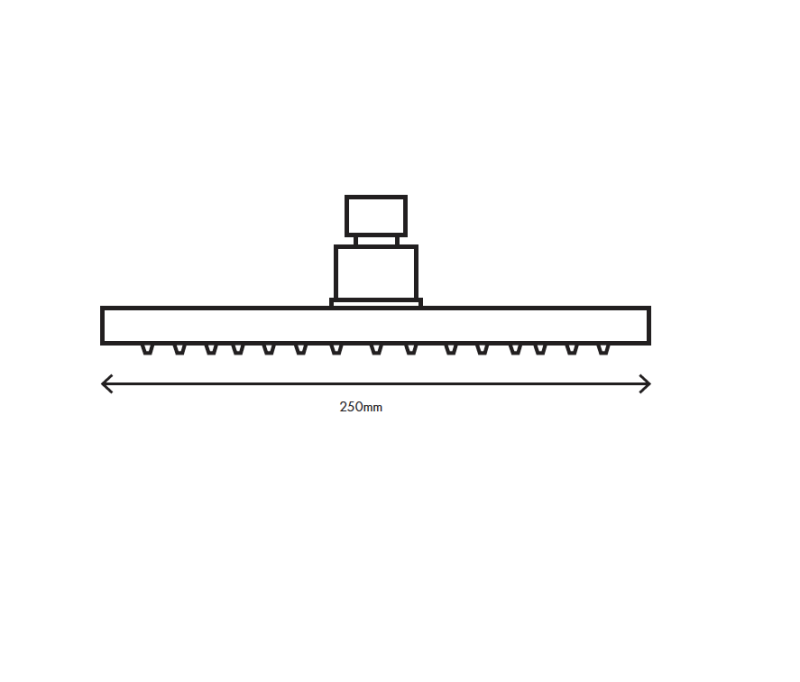 MURO TUA hovedbruser 250 mm krom M1.BA2.M.CR