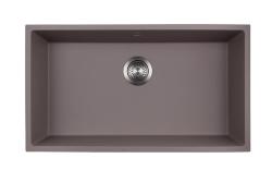 GraniteMy Universal Stor vask i taupefarvet granit, 74 x 40 cm, til påsætning, underskabsmontering og indbygning, med rustfri prop 1208972249