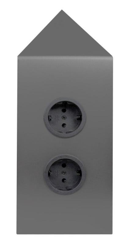 Indux Corner Еnergiezuil med 2 stikkontakter Randaarde Hoek Gun metal 1208972286