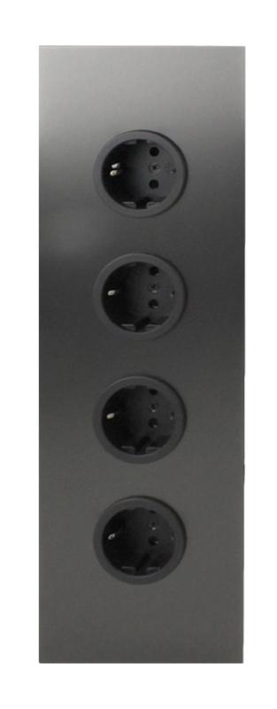 Indux Corner Energi-søjle med 4 stikkontakter Randearde Gun metal 1208972290