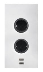 Indux Corner Energi-søjle med 2 stikkontakter, jordforbundet og 2 x USB-oplader Hvid 1208972298