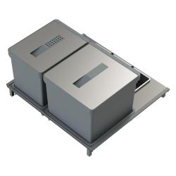 Indux Sort Affaldssystem 2-delt Håndbetjening til udtræksskuffer 1208972319