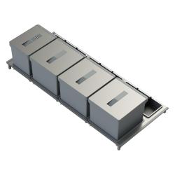 Indux Sort Affaldssystem 4-delt Håndbetjening til udtræksskuffer 1208972321