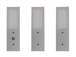 Indux Luminex Køkkenmonteret LED-sæt 3 spots 4W med integreret touch-dæmpningskontakt Aluminium 1208972398