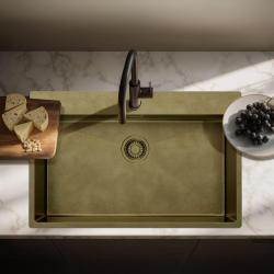Pure.Sink Luxion Stor PVD antik bronze vask 78x50 cm Tapwing med hul til vandhane og bundrist PLX7850T-64