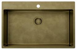 Pure.Sink Luxion Stor PVD antik bronze vask 78x50 cm Tapwing med hul til vandhane og bundrist PLX7850T-64