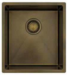 Pure.Sink Luxion PVD Antik bronze vask 36x40 cm undermontering, planmontering og påbygning  med bundhylde PLX3640-64