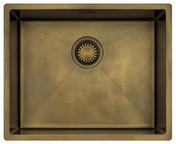 Pure.Sink Luxion PVD Antik bronze vask 50x40 cm undermontering, planmontering og påbygning med bundrist PLX5040-64