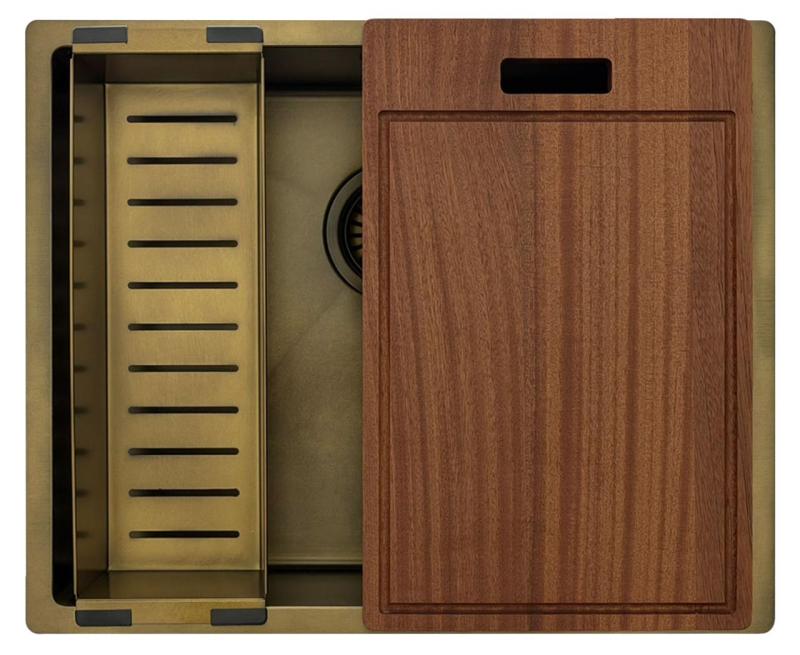 Pure.Sink Luxion PVD Antik bronze vask 50x40 cm undermontering, planmontering og påbygning med bundrist PLX5040-64