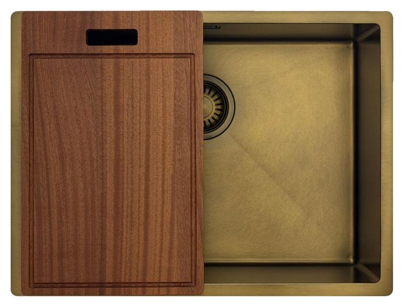 Pure.Sink Luxion PVD Antik bronze vask 55x40 cm undermontering, planmontering og påbygning  med bundrist PLX5540-64