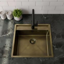 Pure.Sink Luxion PVD Antik bronze vask 51x50 cm Tapwing med hul til vandhane og bundrist PLX5150T-64