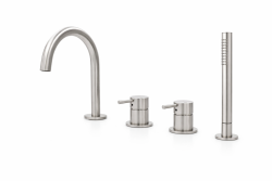 MURO TUA Indbygget badekararmatur med rund udløb og udtrækkelig håndbruser, krom 1208972441