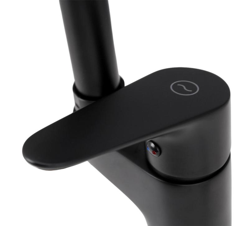 Aquanello Casa Køkkenarmatur Sort med overhåndtag BL-1202-CS