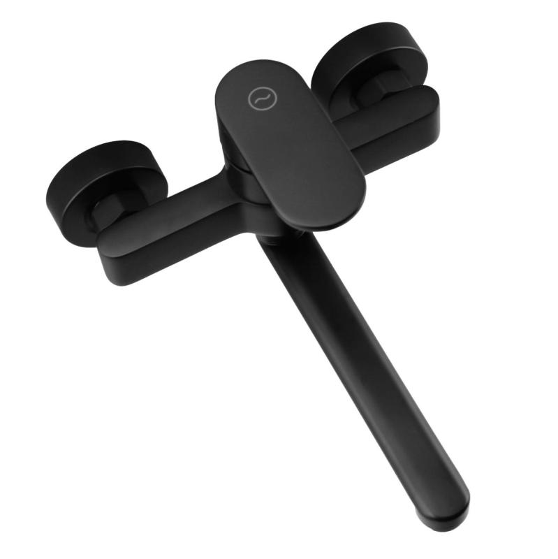 Aquanello Casa Enkelt håndtag køkkenvægarmatur sort med udløb 20 cm BL-1420-CS