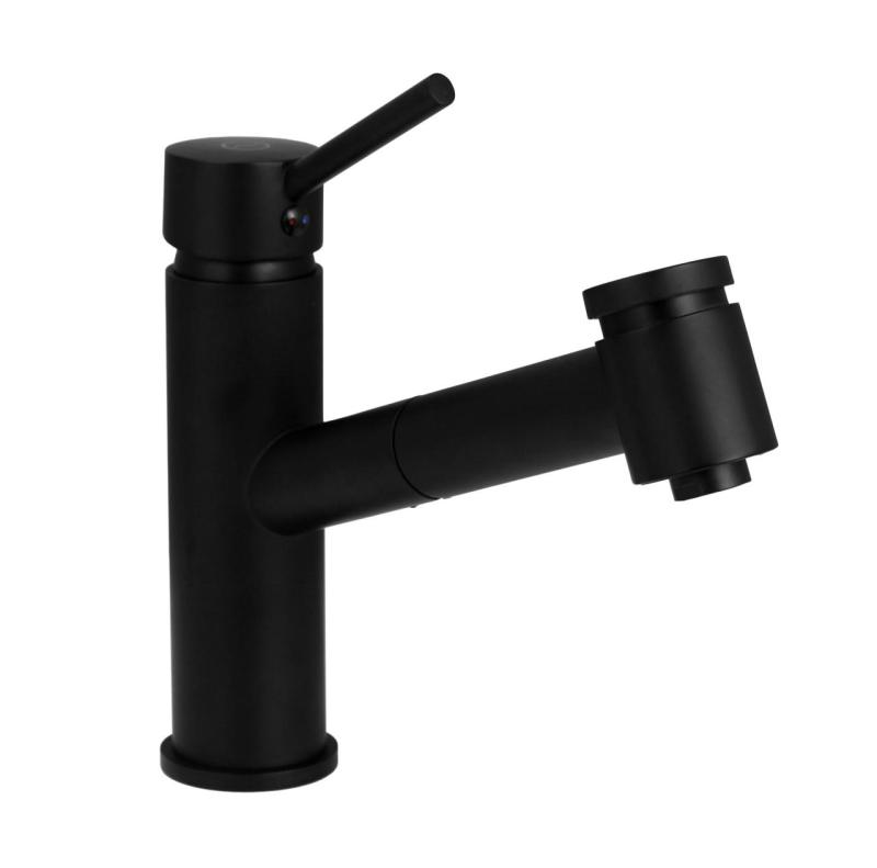 Aquanello Voss Køkkenarmatur Sort med udtrækkelig tud og sprøjtefunktion BL-7200-VS