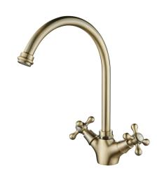 Aquanello Heritage Ascot Klassisk køkkenarmatur i nostalgisk stil, bronzefarvet med rund udløber BN-4003-HA