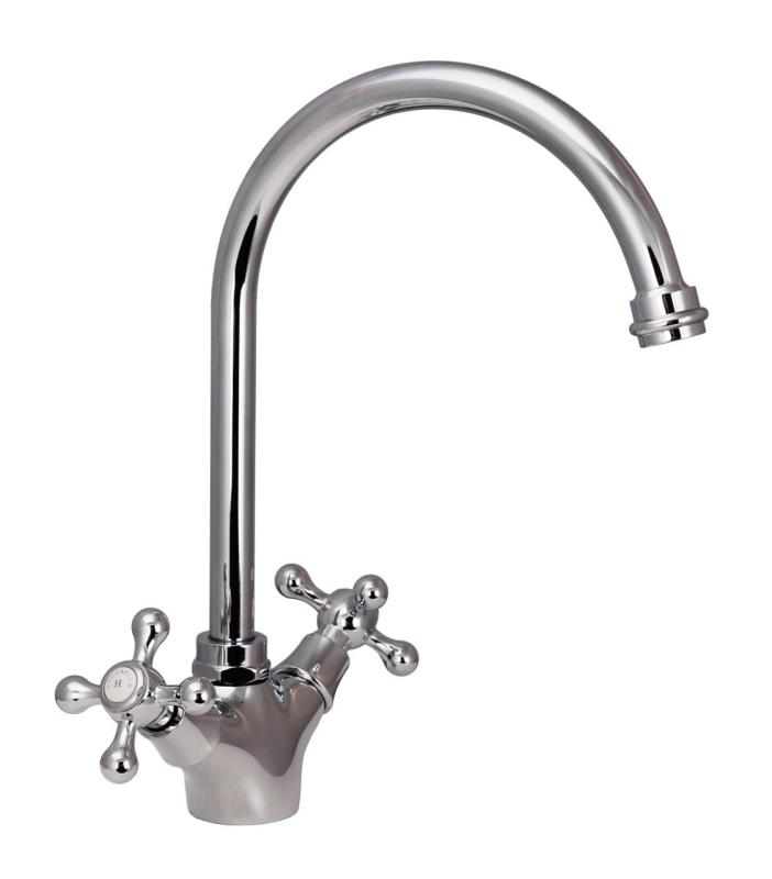 Aquanello Heritage Ascot Klassisk køkken Nostalgisk køkkenarmatur i krom med rund udløb CR-4003-HA