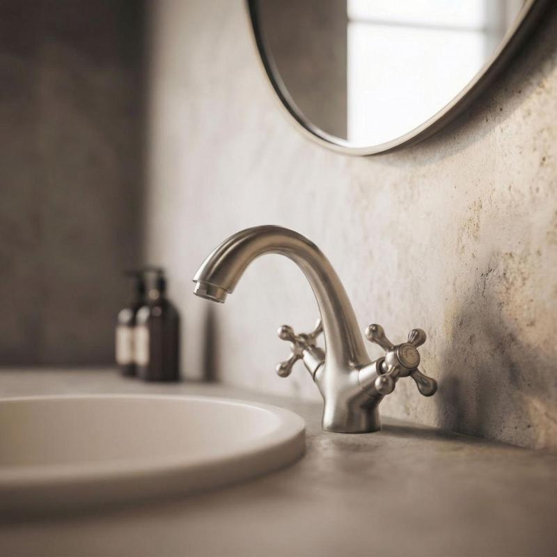 Aquanello Heritage Ascot Klassisk nostalgisk håndvaskarmatur i rustfrit stål NB-4101-HA