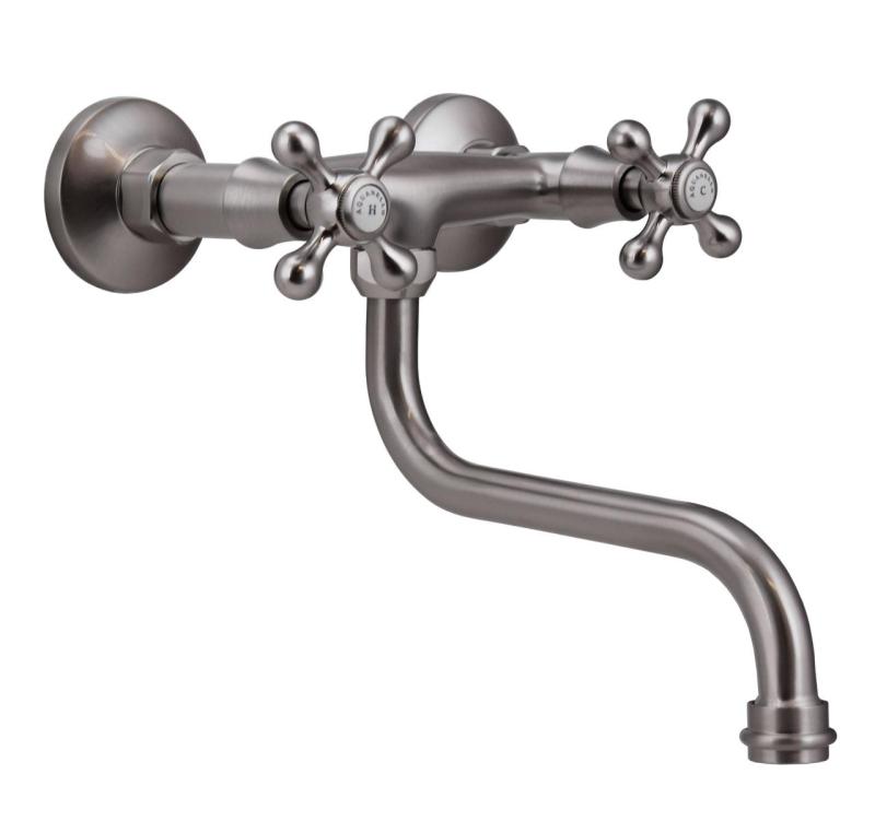 Aquanello Heritage Ascot Klassisk køkkenvægkran i rustfrit stål NB-4111-HA