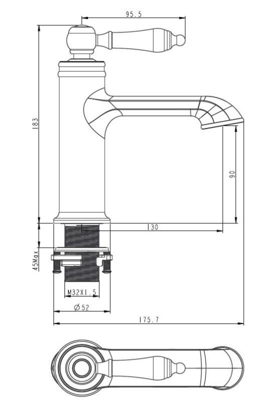 Aquanello Heritage Manor Klassisk nostalgisk håndvaskarmatur i bronze BN-1001-HM