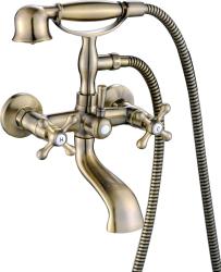 Aquanello Heritage Ascot Klassisk påbygget badekararmatur med stjerneknapper i bronze, inklusive håndbruser BN-3002-HA