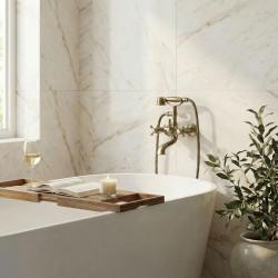 Aquanello Heritage Ascot Klassisk påbygget badekararmatur med stjerneknapper i bronze, inklusive håndbruser BN-3002-HA