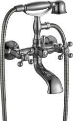Aquanello Heritage Ascot Klassisk påbygget badekararmatur med stjerneknapper i rustfrit stål, inklusive håndbruser NB-3002-HA
