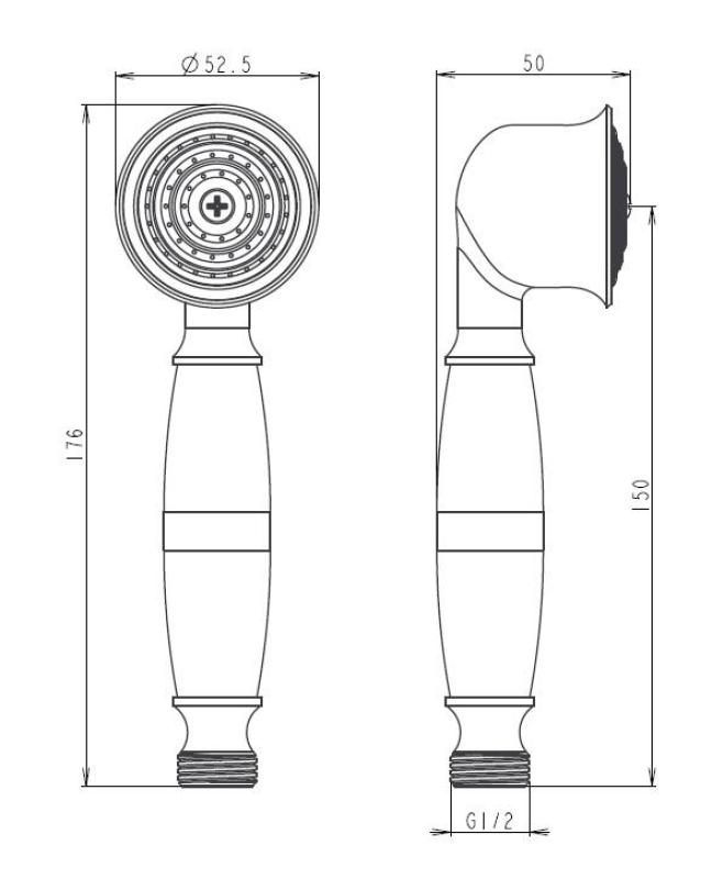 Aquanello Heritage Collection Klassisk håndbruser bronze BN-9001-HC