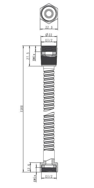 Aquanello Heritage Collection Bruserslange  150 cm rustfrit stål NB-9002-HC