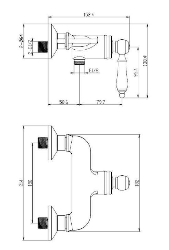 Aquanello Heritage Manor Klassisk brusebatteri i krom CR-2001-HM