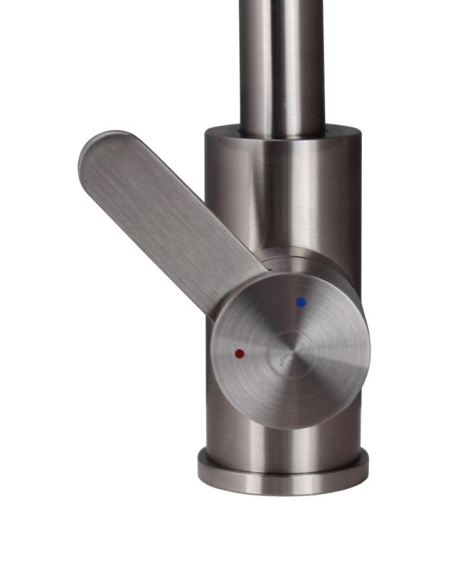 Aquanello Forma Massiv rustfri stål etgrebs køkkenarmatur med rund udløb SS-1002-FM